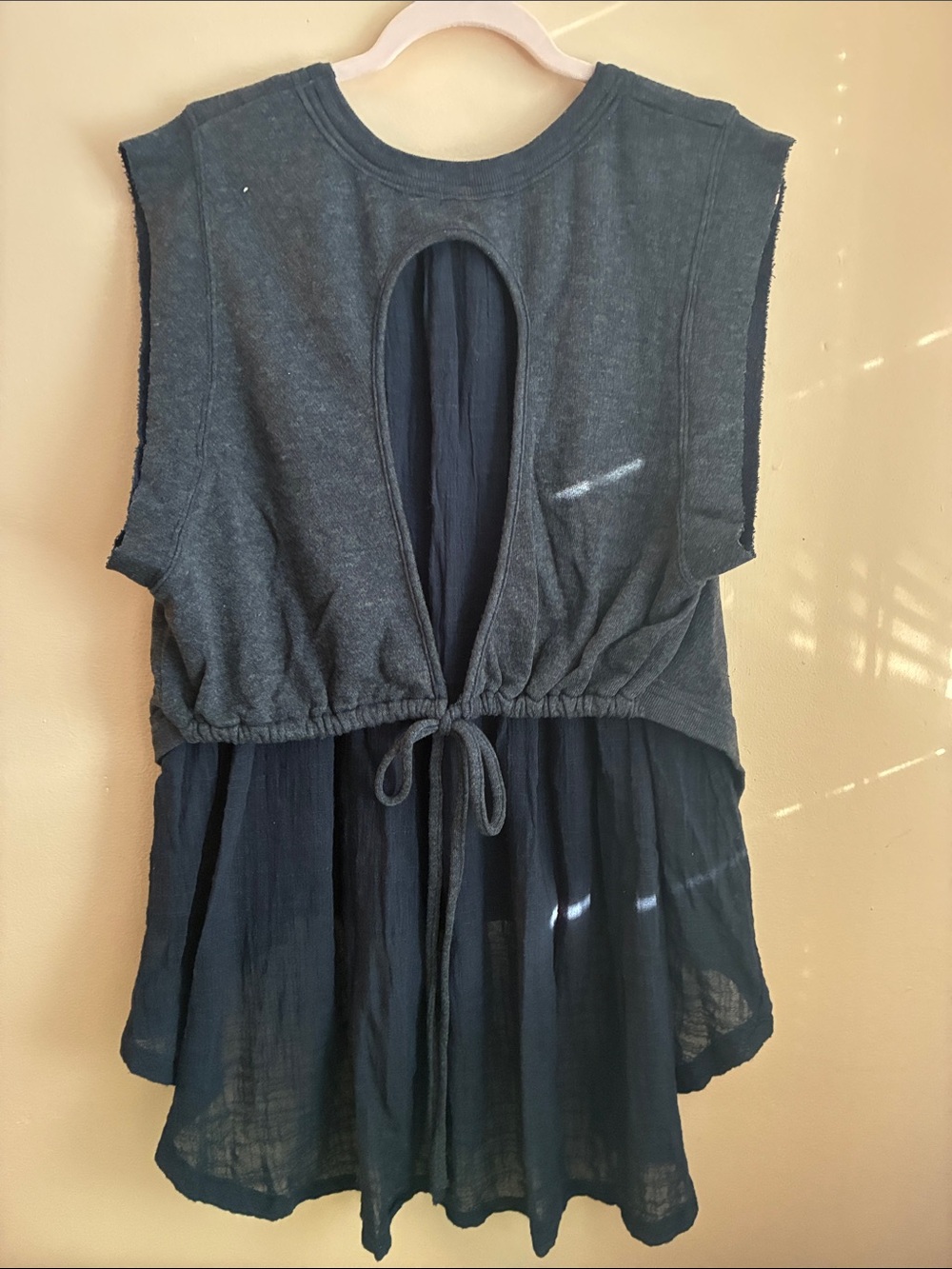 Free People Sleeveless Layered Women's Top - Charcoal Gray - Picture 5 of 10